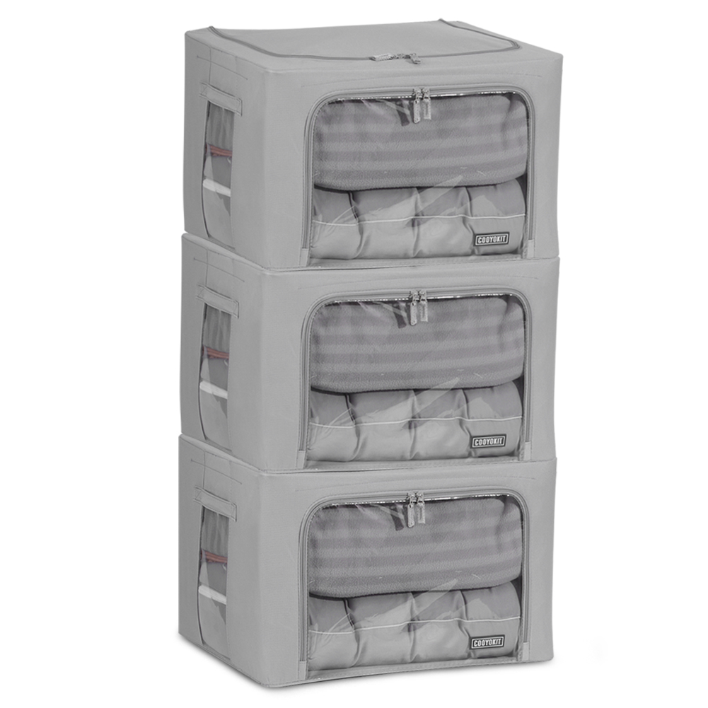 3-Pack 66L Foldable Clothes Storage Organizer